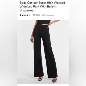 Body Contour Super High Waisted Wide Leg Pant With Built-In Shapewear Sz S